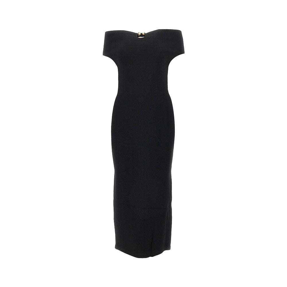 Alberta Ferretti Knitted midi dress with metal detail