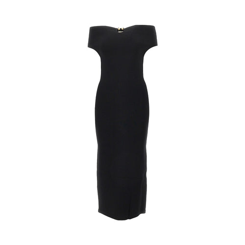 Alberta Ferretti Knitted midi dress with metal detail