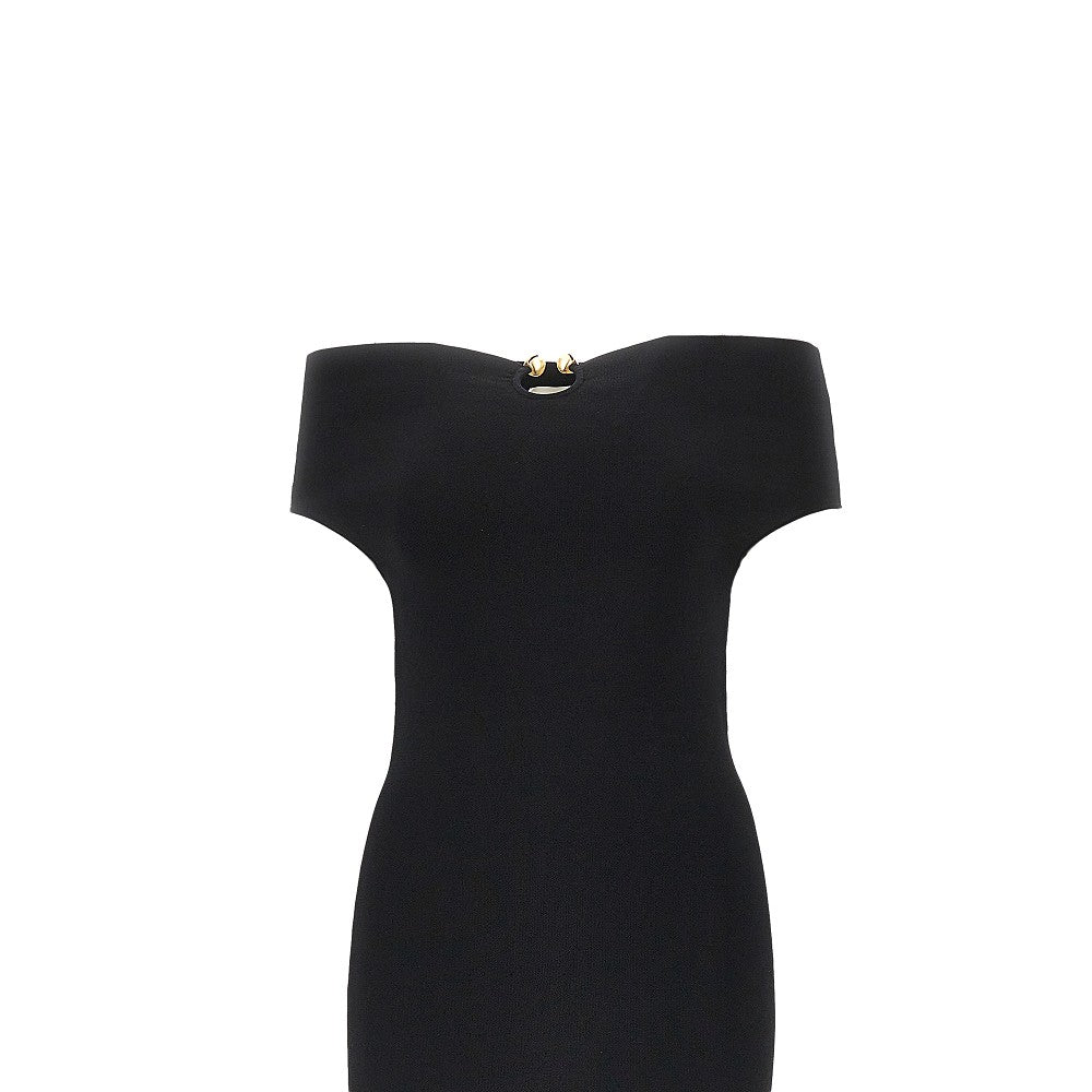 Alberta Ferretti Knitted midi dress with metal detail