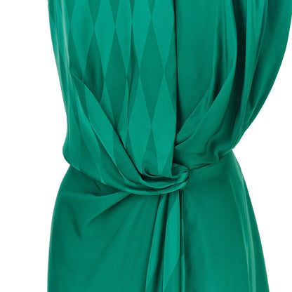 VERSACE Diamond motif silk-blend midi dress