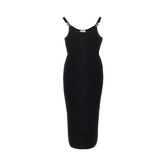 VERSACE Knitted midi dress with Medusa motif