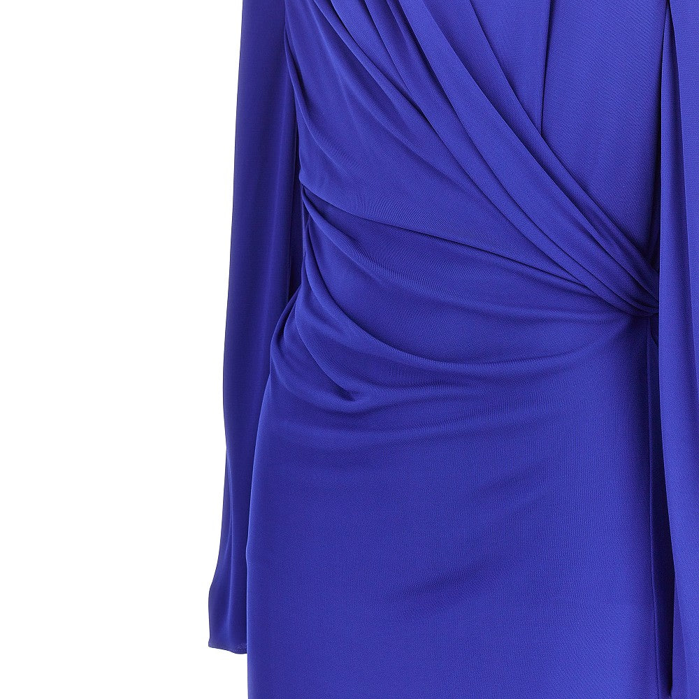 VERSACE Viscose jersey draped midi dress