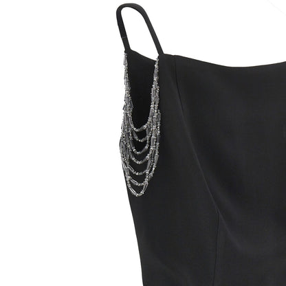 PINKO Midi dress with jewelled shoulders