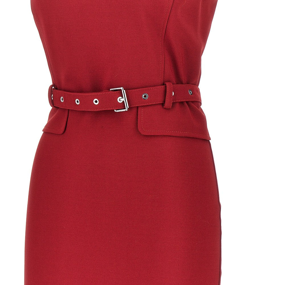 PINKO Crepe midi dress with belt