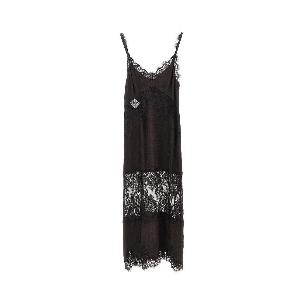 PINKO Jacquard fabric and lace slipdress