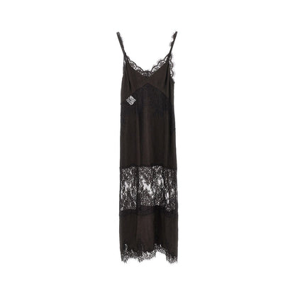 PINKO Jacquard fabric and lace slipdress