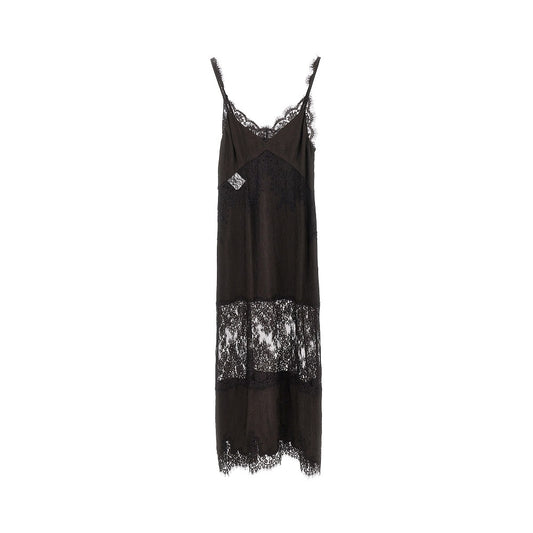 PINKO Jacquard fabric and lace slipdress