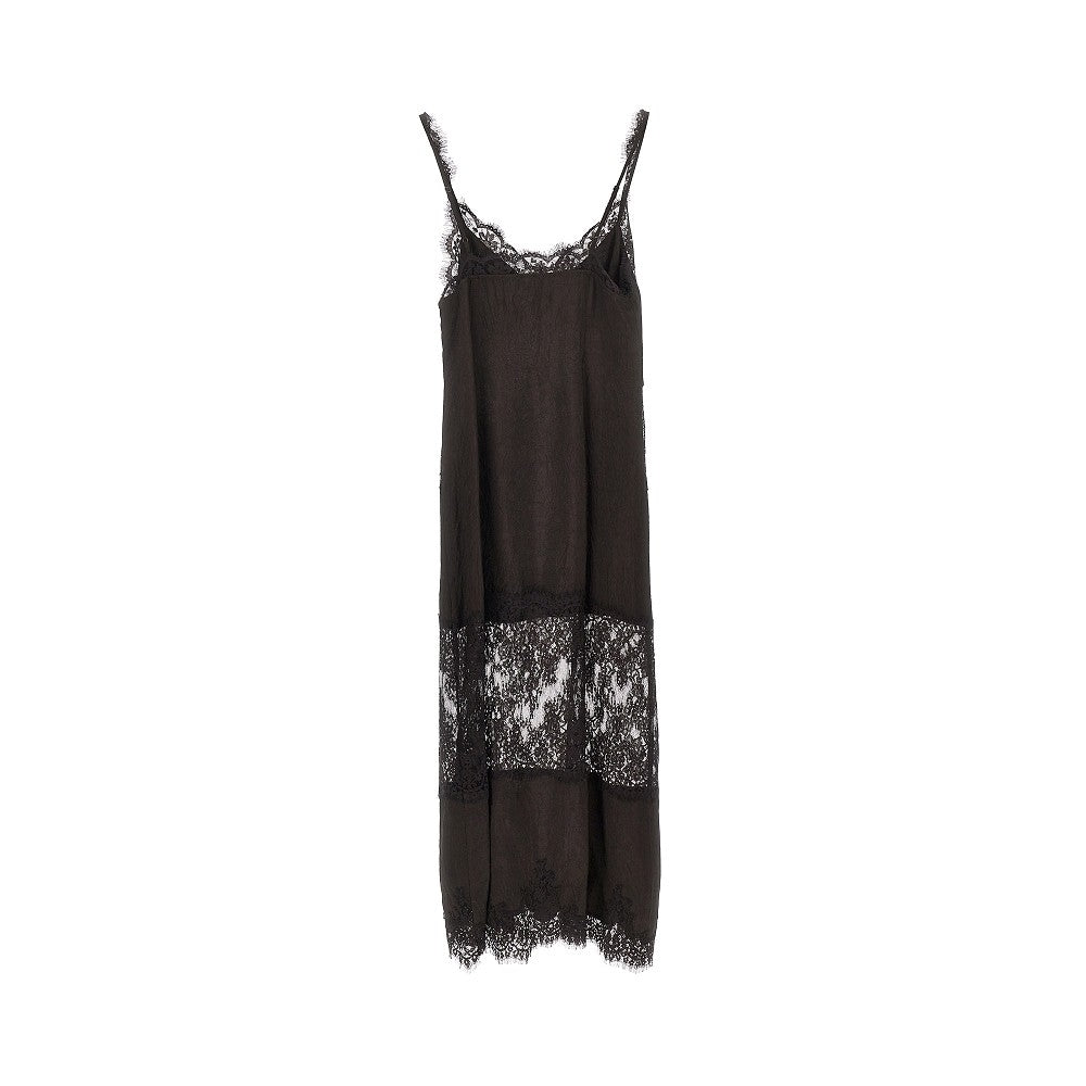 PINKO Jacquard fabric and lace slipdress