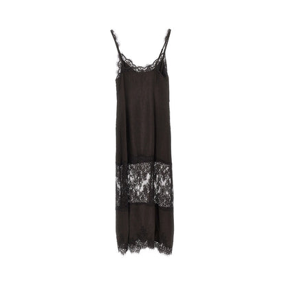 PINKO Jacquard fabric and lace slipdress