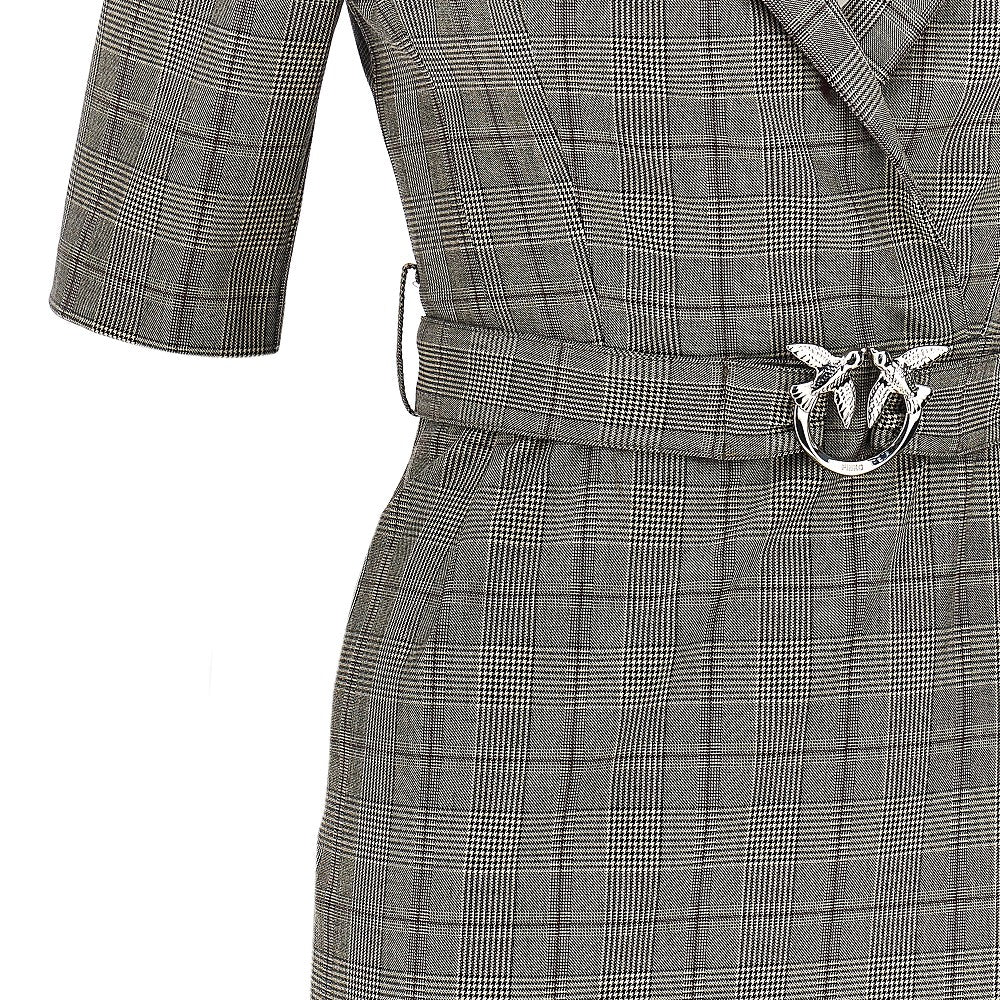 PINKO Wool-blend midi dress with Check motif
