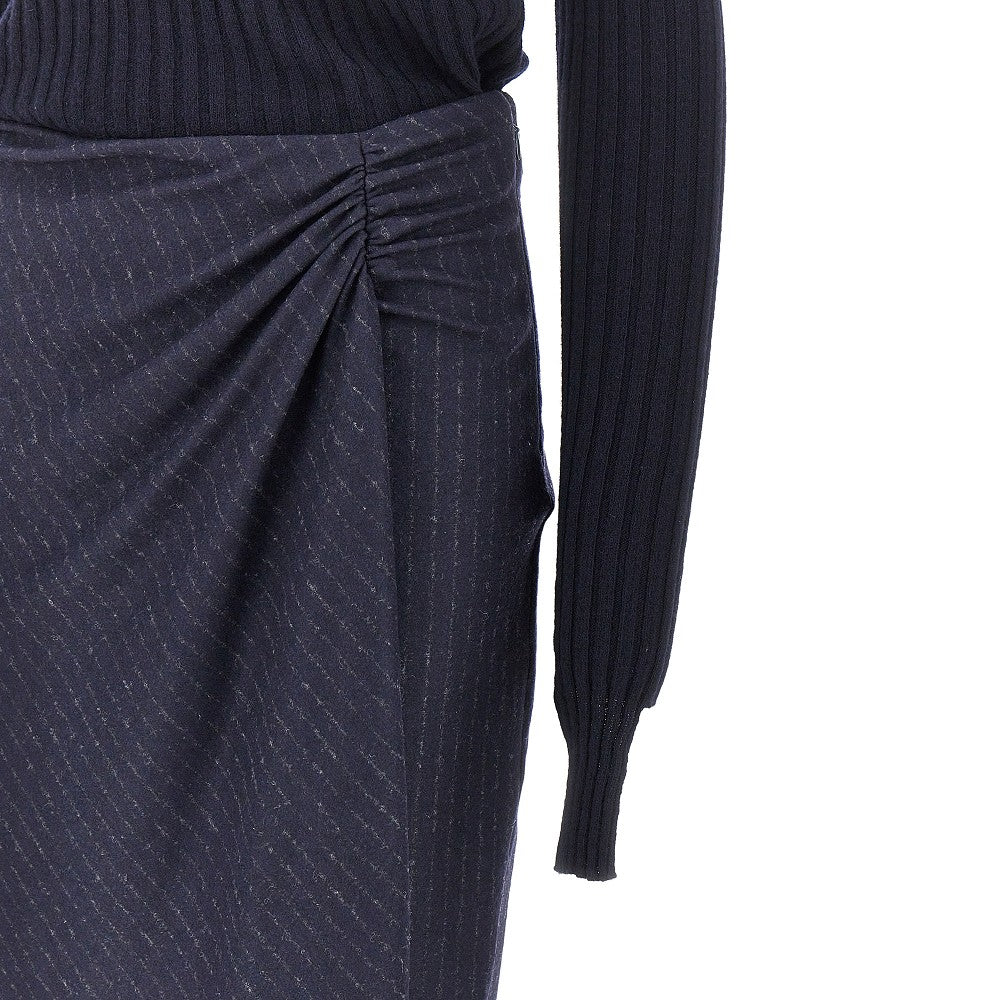 PINKO Knitted midi skirt with pinstriped skirt