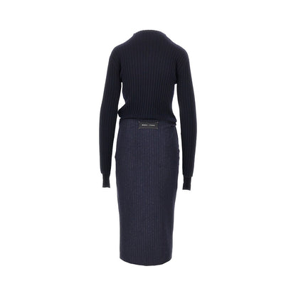 PINKO Knitted midi skirt with pinstriped skirt
