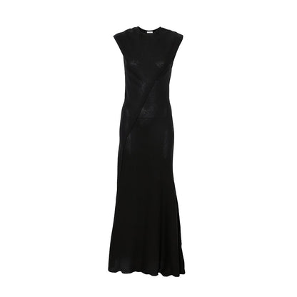 THE ATTICO Scooped back wool long dress
