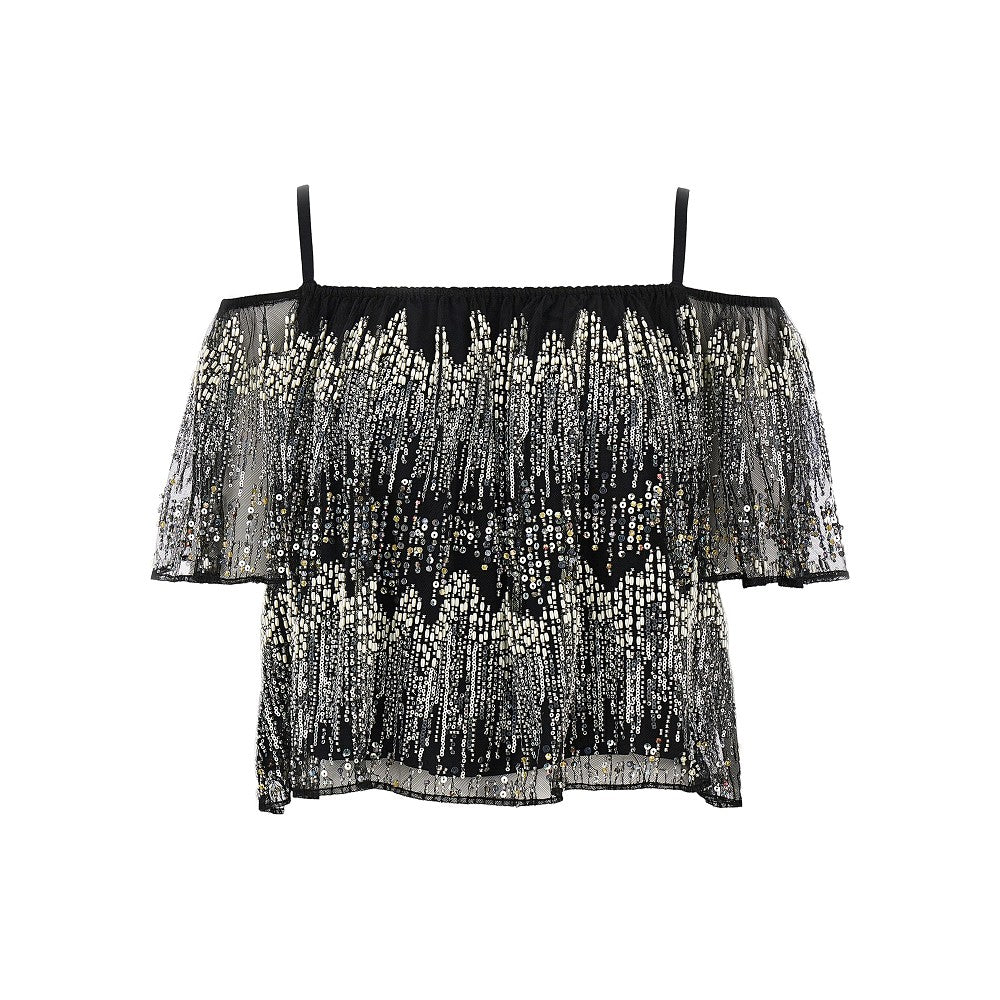 Rabanne Embroidered off-the-shoulder top