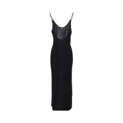 SAINT LAURENT Stretch viscose long dress