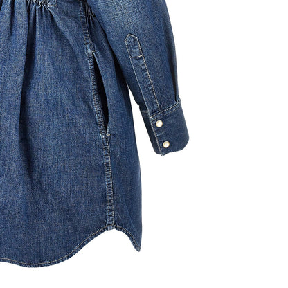 VALENTINO Denim mini dress with silk bow