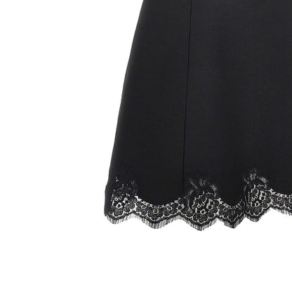 VALENTINO Crepe Couture mini dress with lace