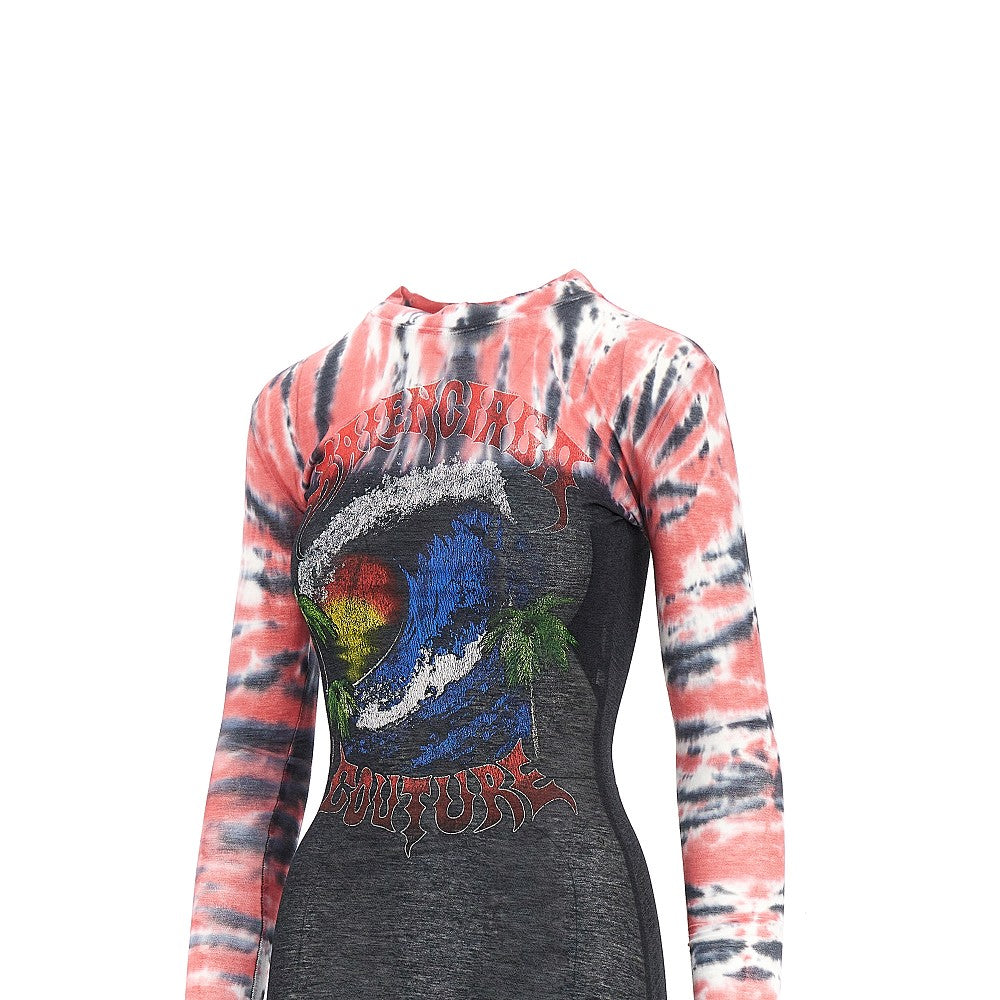 BALENCIAGA Extreme Tie Dye jersey long dress