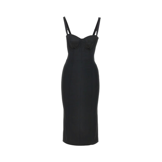 DOLCE&GABBANA Stretch satin midi dress