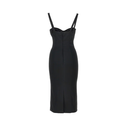DOLCE&GABBANA Stretch satin midi dress