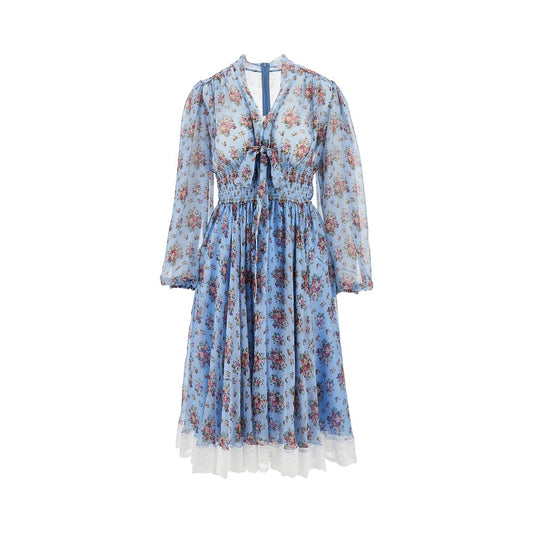 DOLCE&GABBANA Bunch of flowers print chiffon midi dress