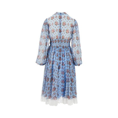 DOLCE&GABBANA Bunch of flowers print chiffon midi dress