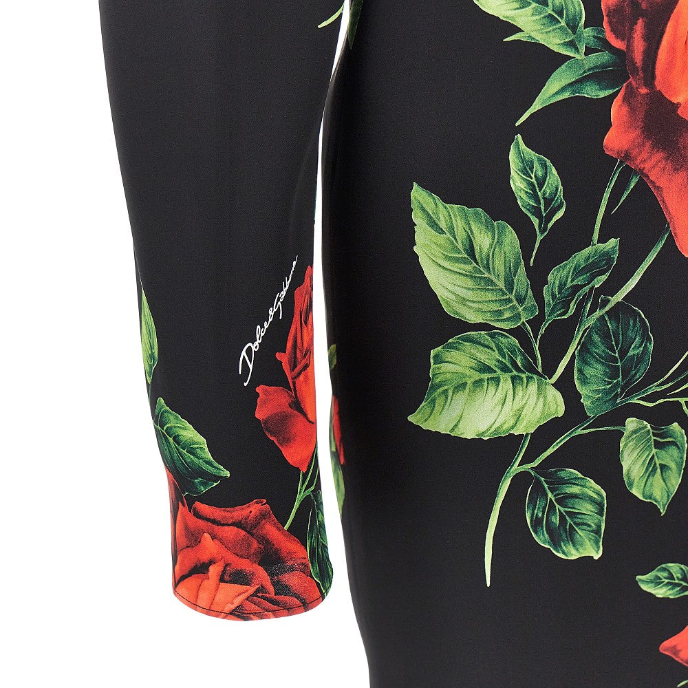 Dolce & Gabbana Roses print charmeuse midi dress