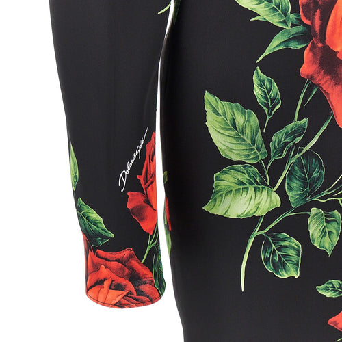 Dolce & Gabbana Roses print charmeuse midi dress
