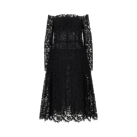 FENDI Macramè lace midi dress