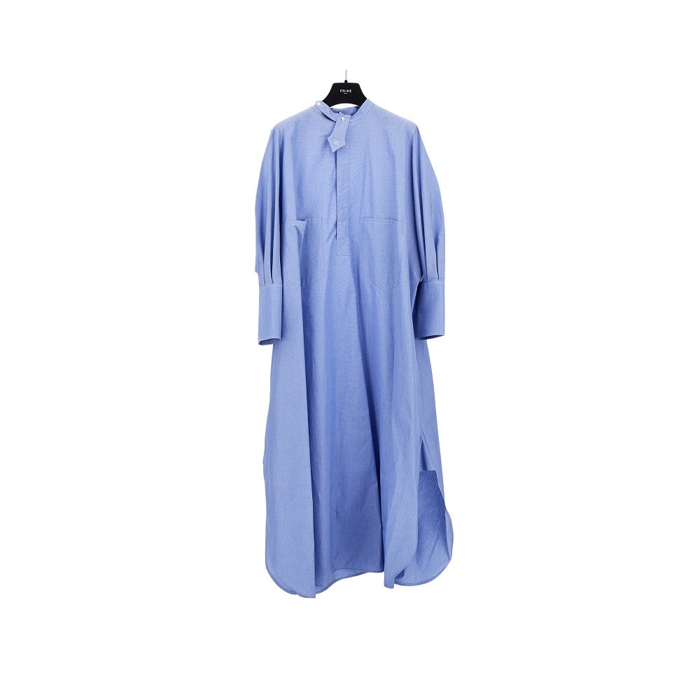 CELINE Oxford cotton oversized midi shirt dress