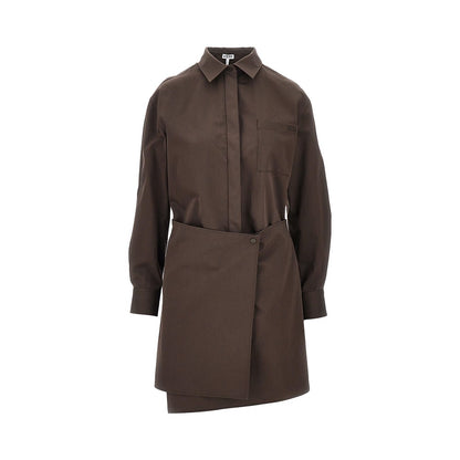 LOEWE Cotton and silk mini shirt dress