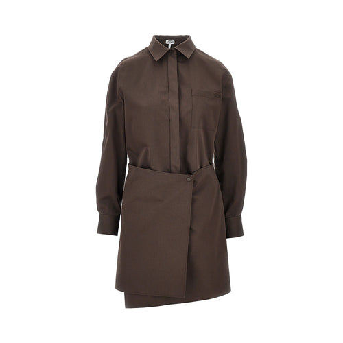 LOEWE Cotton and silk mini shirt dress