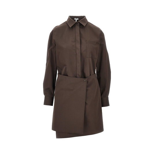 LOEWE Cotton and silk mini shirt dress
