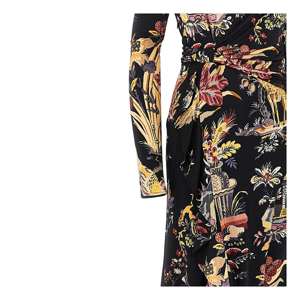 Etro Stretch viscose long dress with print