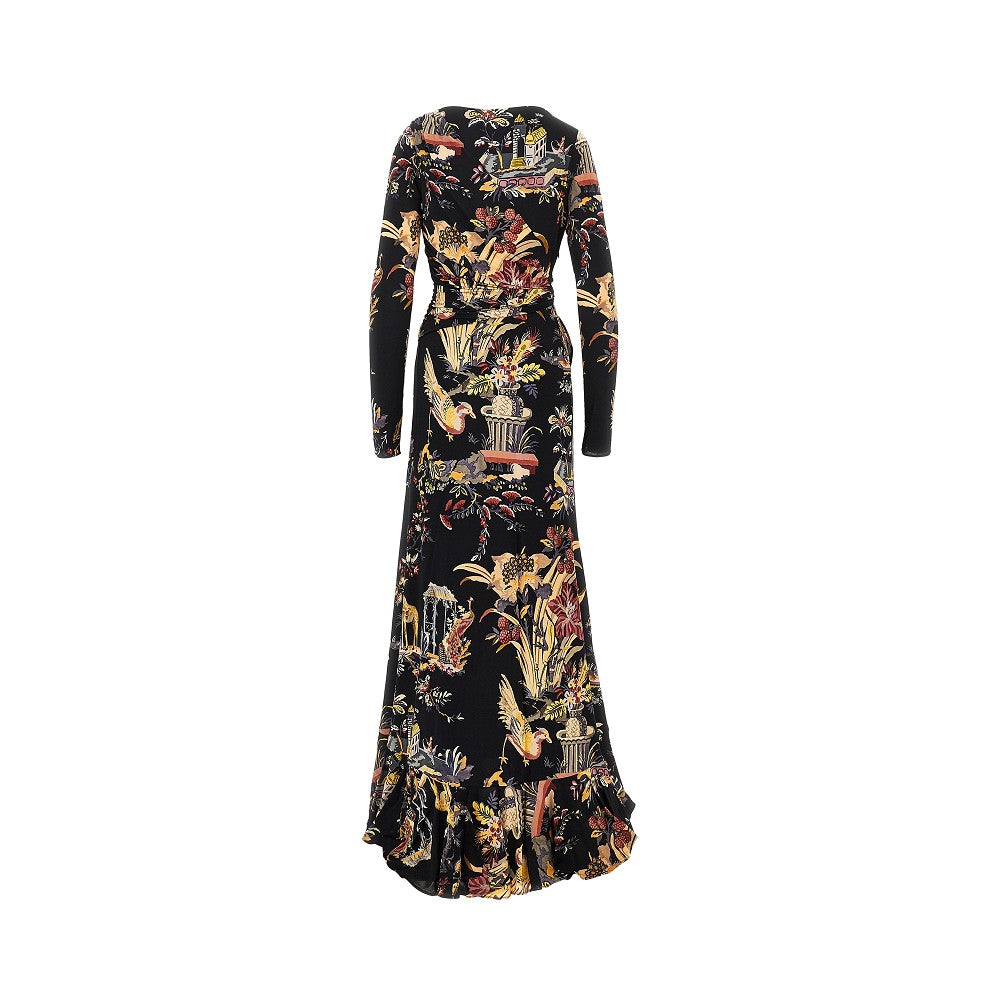Etro Stretch viscose long dress with print