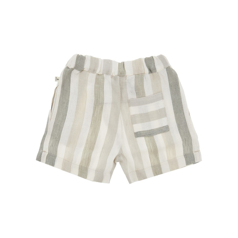 1 + in the Family Striped linen shorts