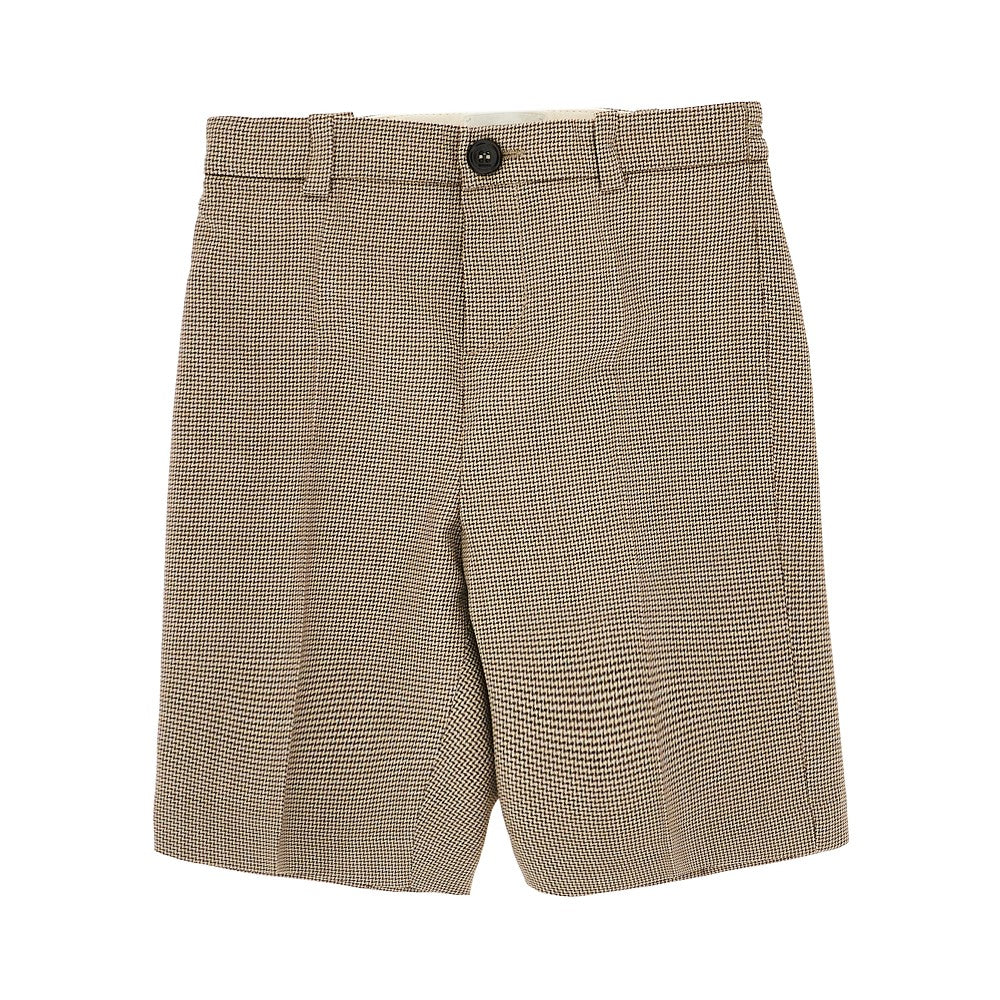 GUCCI Houndstooth virgin wool-blend pants
