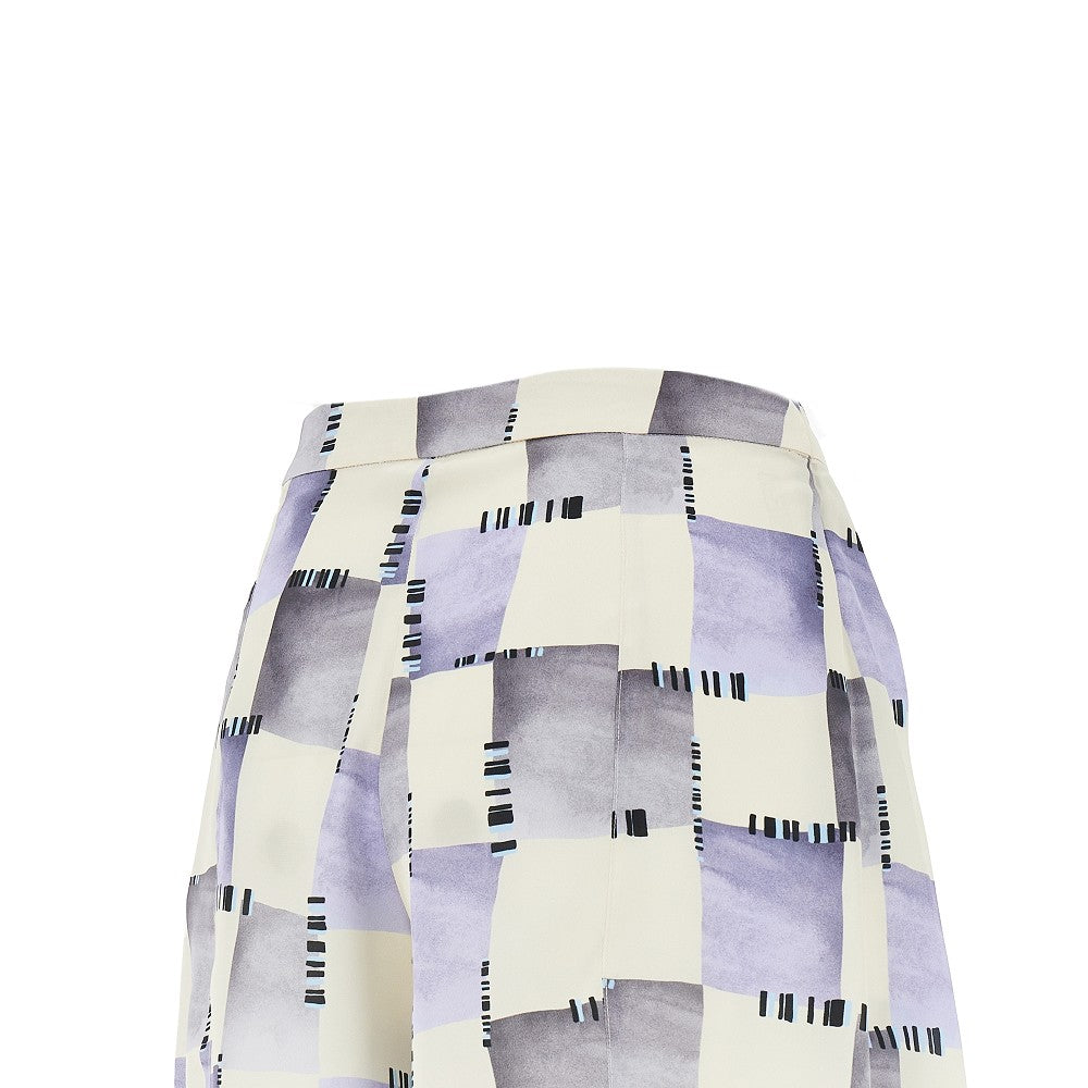 EMPORIO ARMANI Check print satin skorts