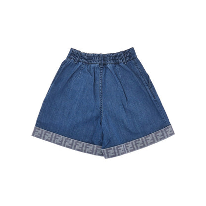 FENDI Denim shorts with Baguette pouch