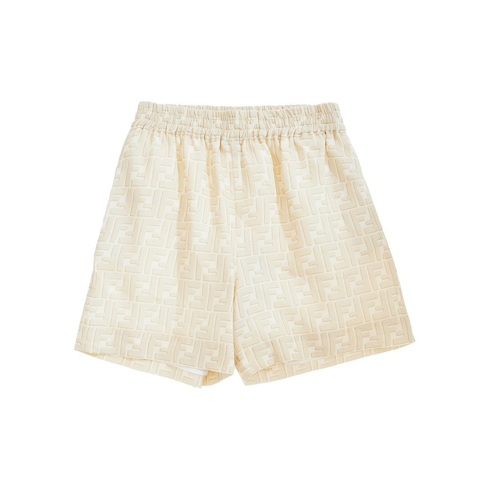 FENDI FF linen shorts