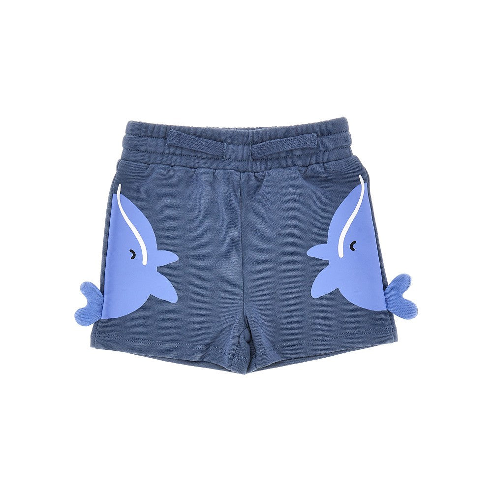STELLA MCCARTNEY French terry shorts with whale print