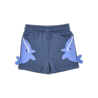 STELLA MCCARTNEY French terry shorts with whale print