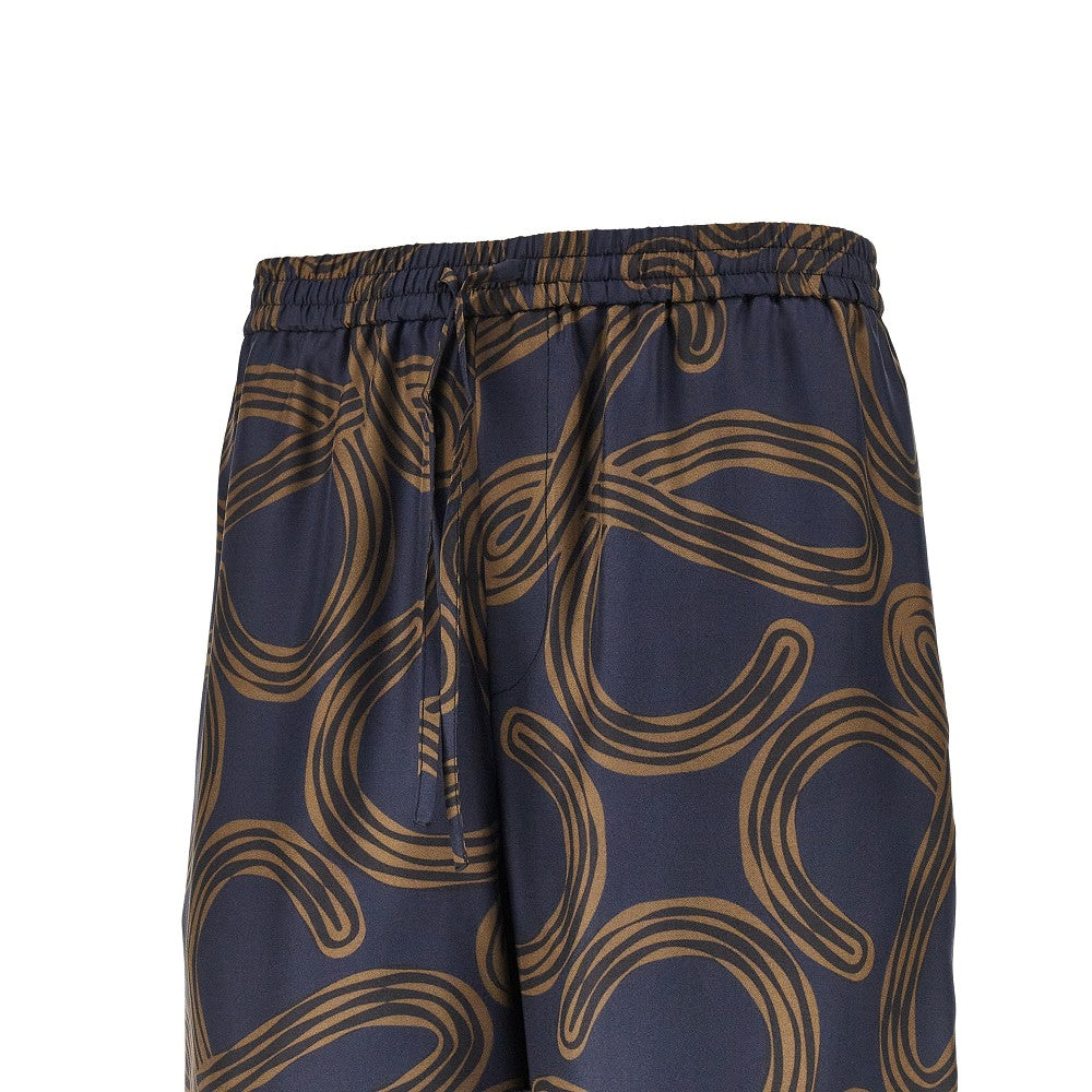 LOEWE Anagram print silk shorts