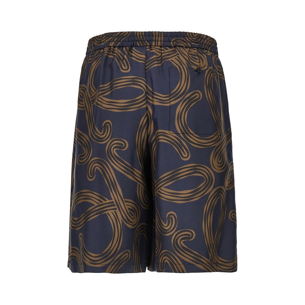 LOEWE Anagram print silk shorts