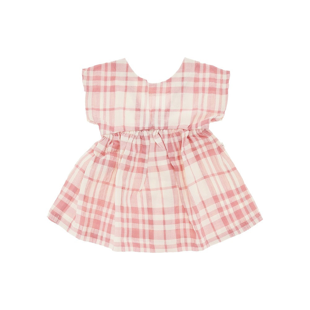 1 + in the Family Check cotton and linen baby dress