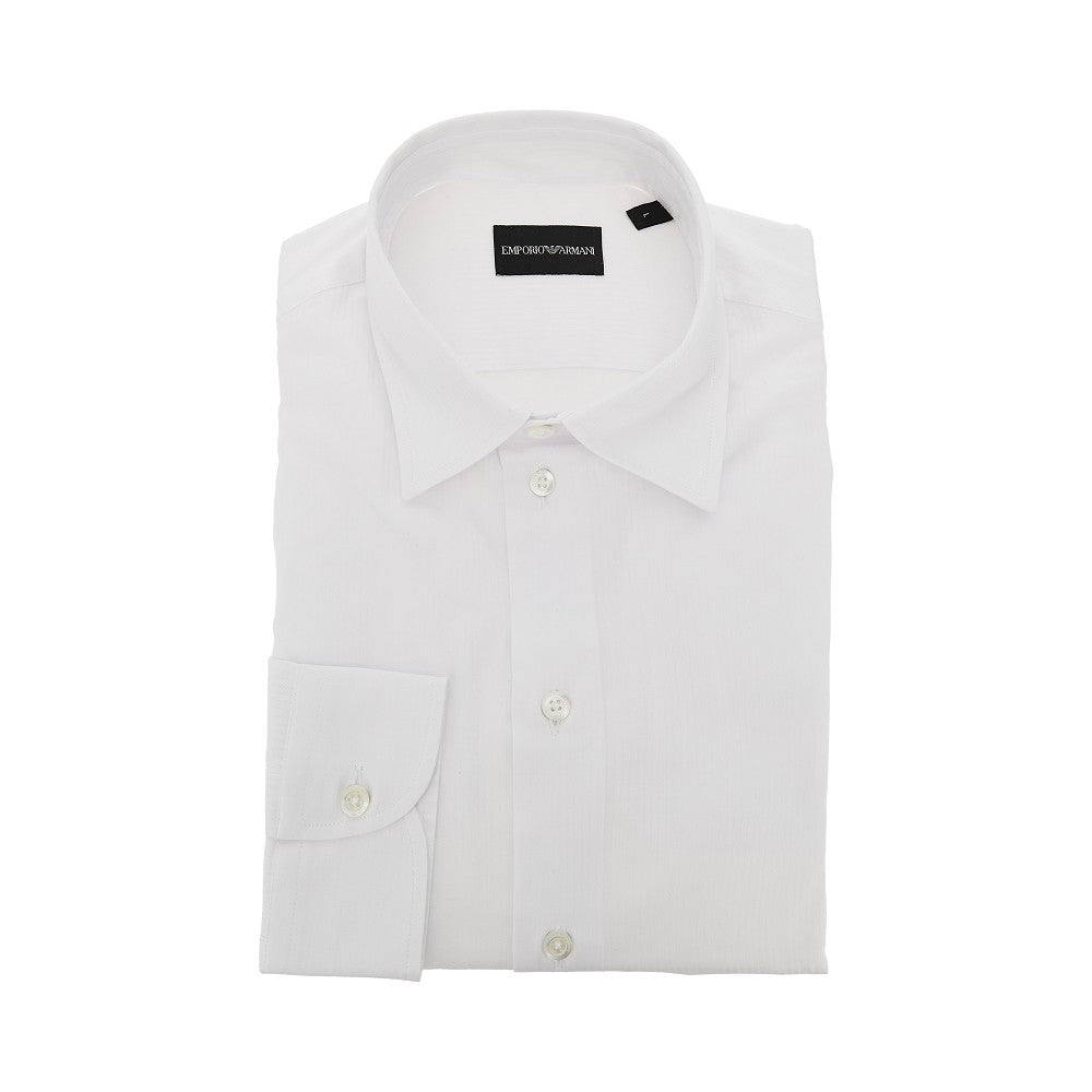 EMPORIO ARMANI Micro-textured cotton shirt