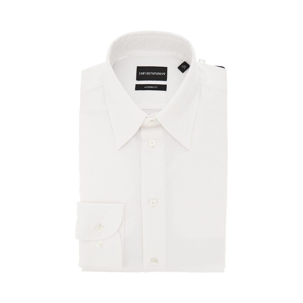EMPORIO ARMANI Modern Fit textured cotton shirt