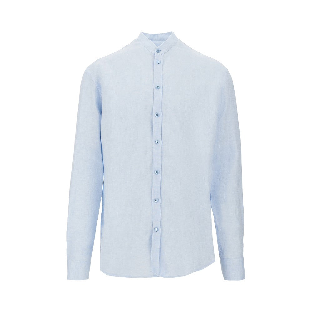 EMPORIO ARMANI Guru collar linen shirt