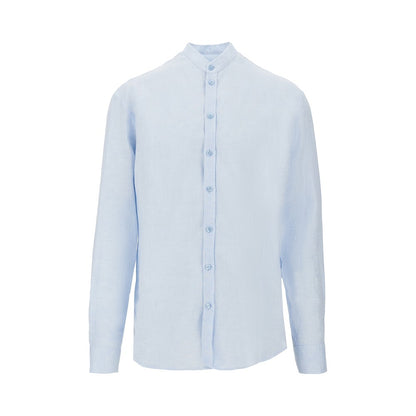 EMPORIO ARMANI Guru collar linen shirt