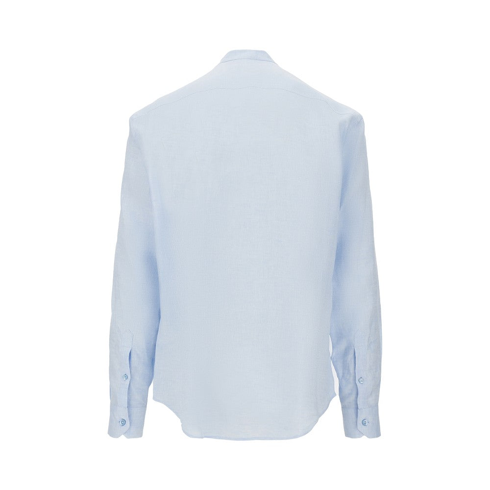 EMPORIO ARMANI Guru collar linen shirt